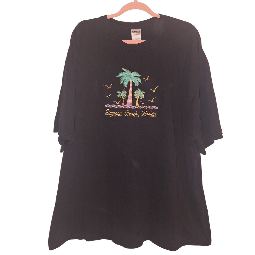 Vintage Daytona Beach Florida Men's Size 3XL Embroidered‎ Decal Black T-Shirt